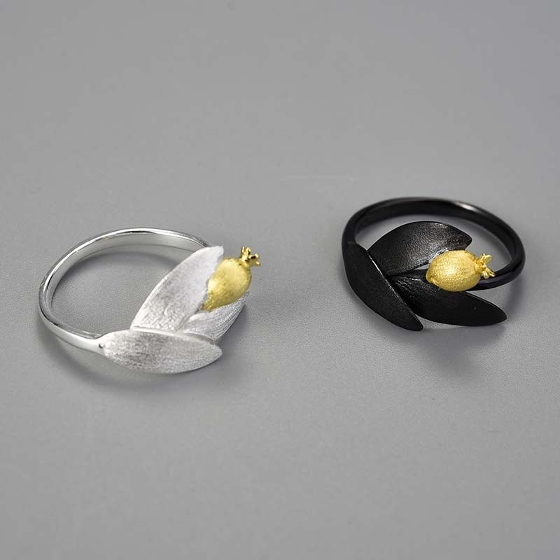 Pomegranate Leaves - Adjustable Ring | NEW - MetalVoque