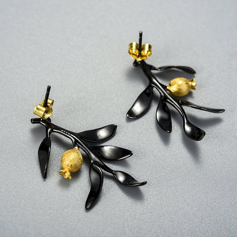 Pomegranate Leaves - Dangle Earrings | NEW - MetalVoque