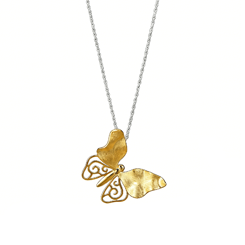 Golden Whisper Butterfly - Handmade Pendant | NEW - MetalVoque