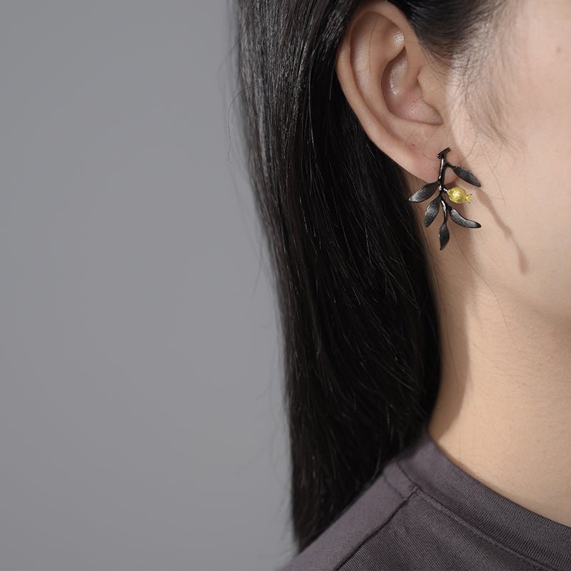 Pomegranate Leaves - Dangle Earrings | NEW - MetalVoque