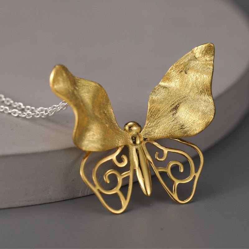 Golden Whisper Butterfly - Handmade Pendant | NEW - MetalVoque