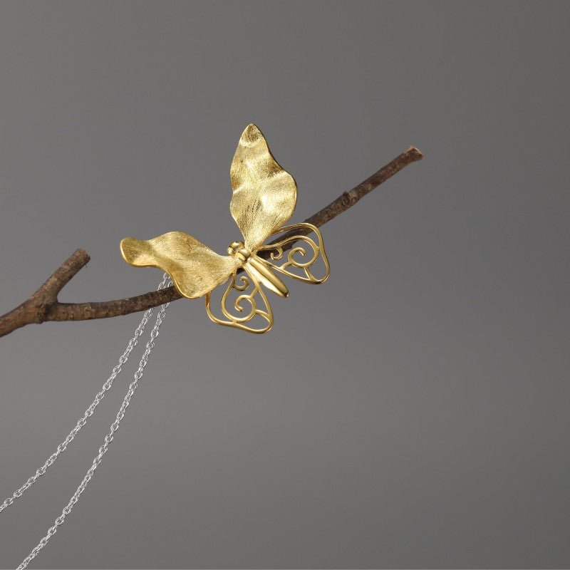 Golden Whisper Butterfly - Handmade Pendant | NEW - MetalVoque