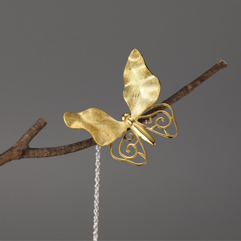 Golden Whisper Butterfly - Handmade Pendant | NEW - MetalVoque