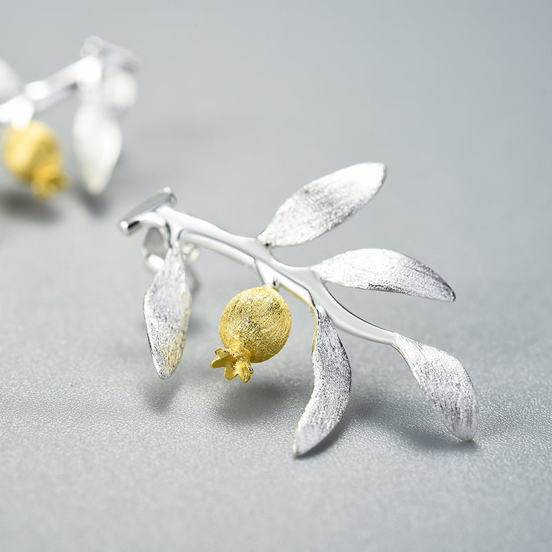 Pomegranate Leaves - Dangle Earrings | NEW - MetalVoque