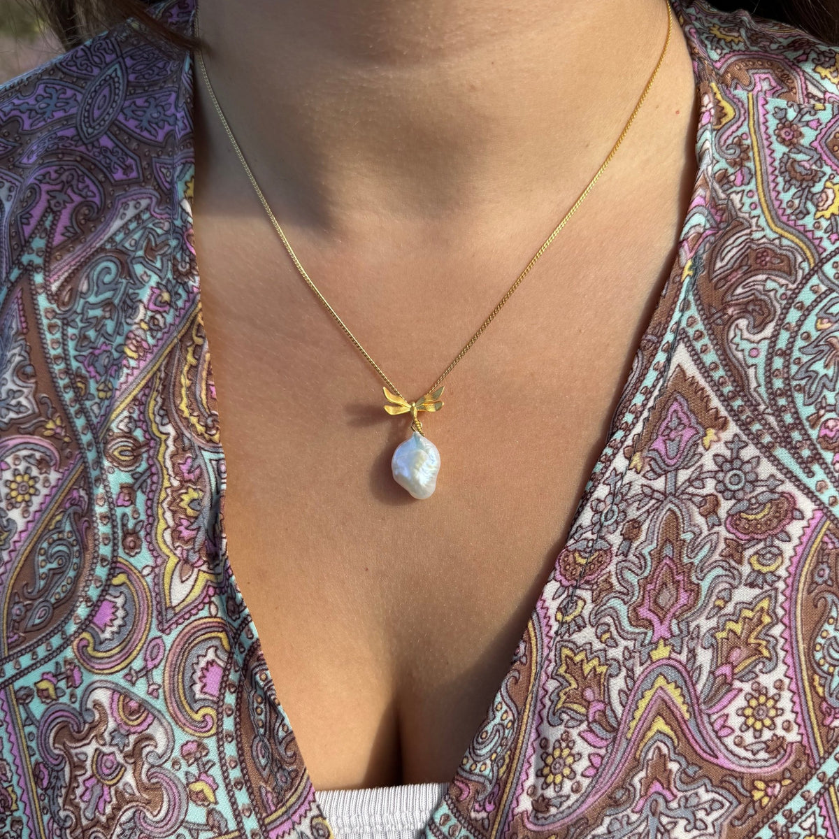 Mother Pearl Dragonfly - Handmade Pendant | NEW - MetalVoque