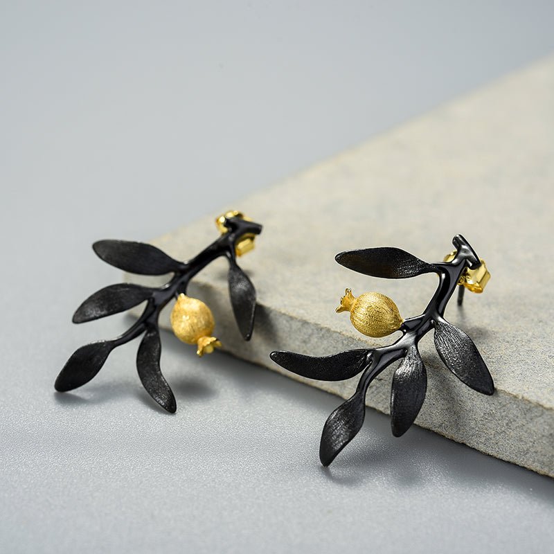 Pomegranate Leaves - Dangle Earrings | NEW - MetalVoque