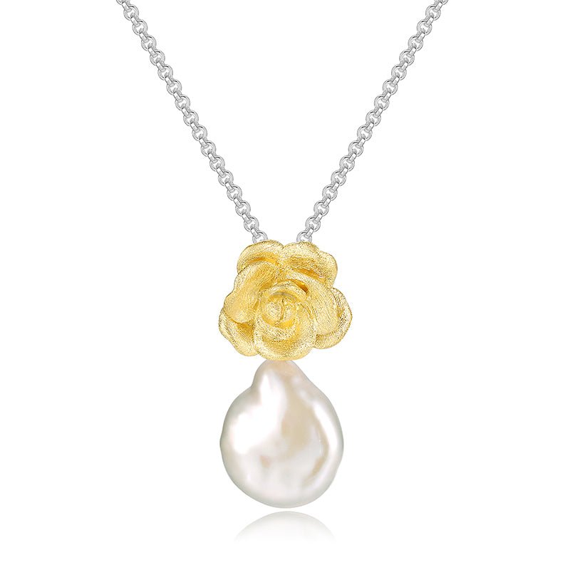 Mother Pearl Camellia - Handmade Necklace | NEW - MetalVoque