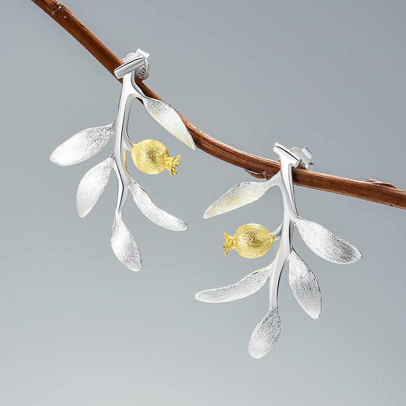 Pomegranate Leaves - Dangle Earrings | NEW - MetalVoque