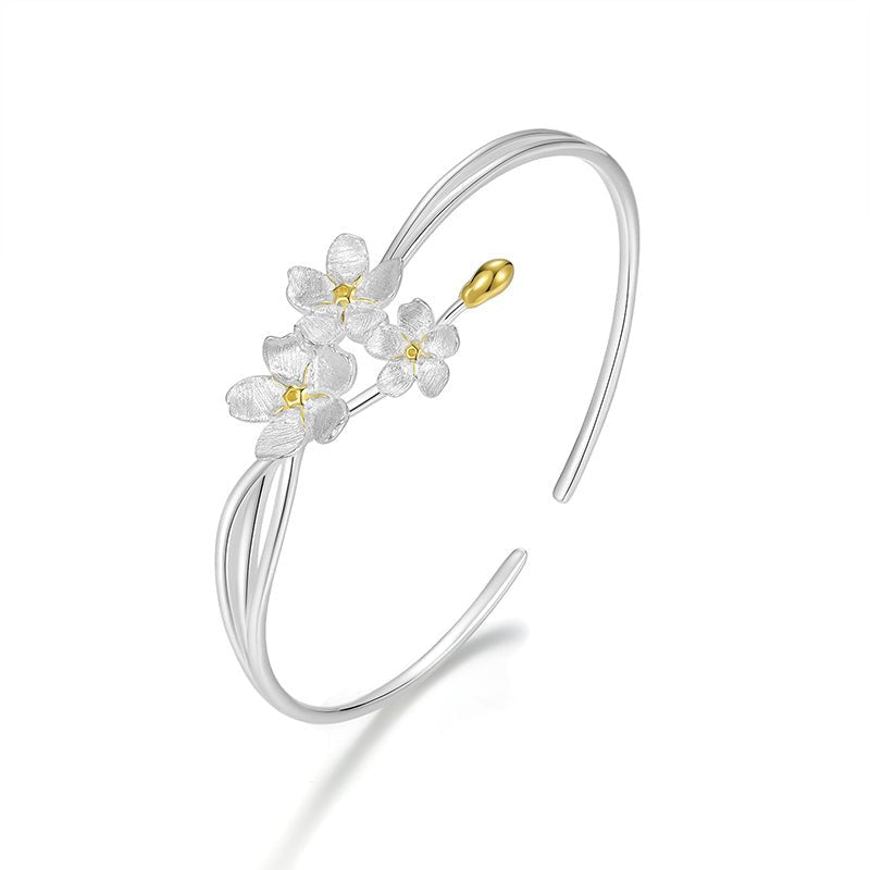 Forget-me-not Flower - Adjustable Bangle | NEW - MetalVoque
