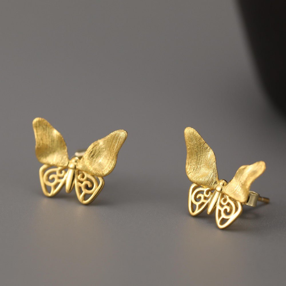 Whispering Butterfly - Stud Earrings | NEW - MetalVoque