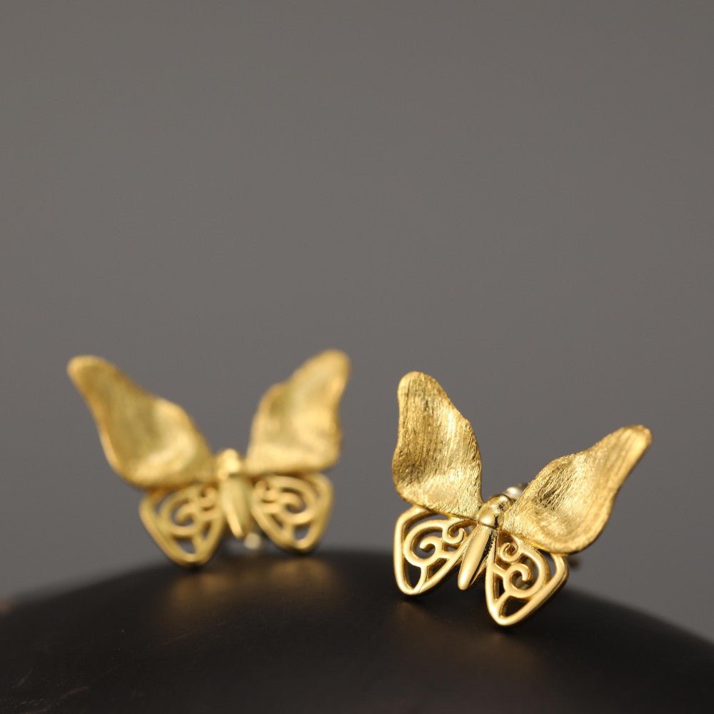 Whispering Butterfly - Stud Earrings | NEW - MetalVoque