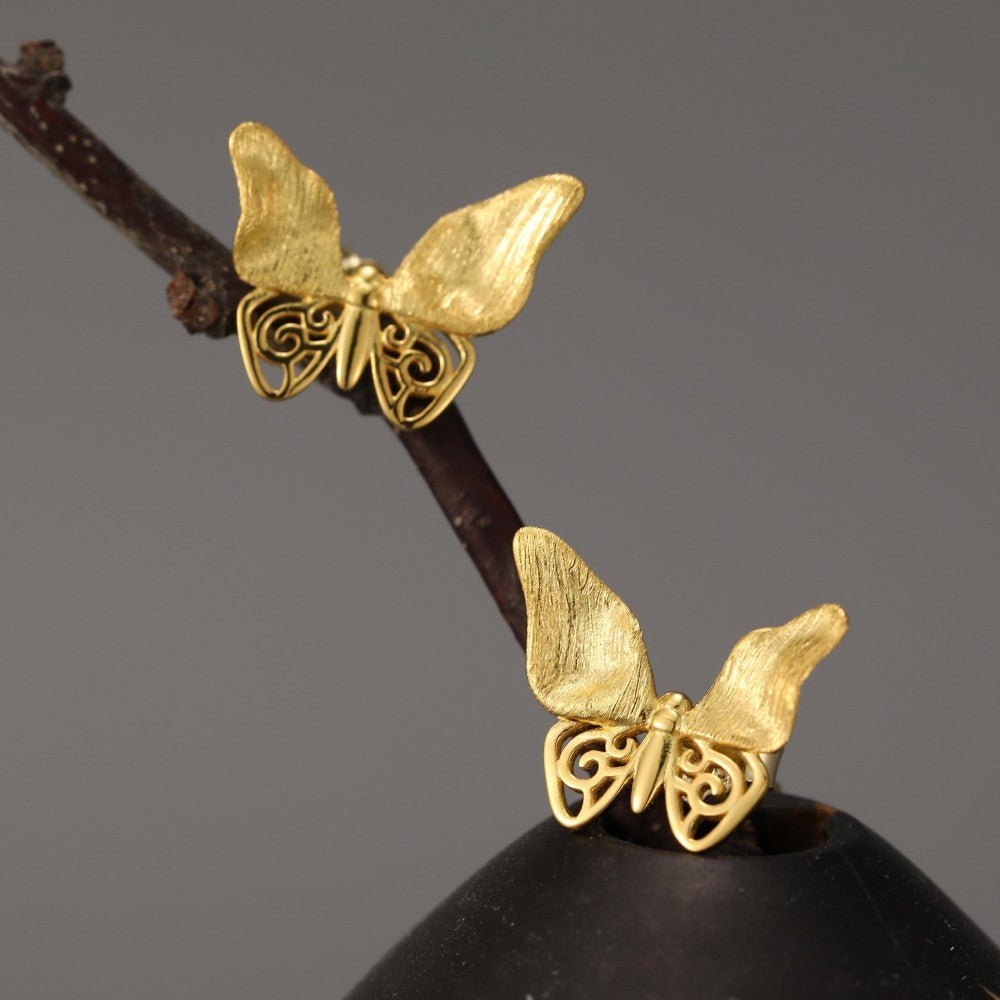 Whispering Butterfly - Stud Earrings | NEW - MetalVoque