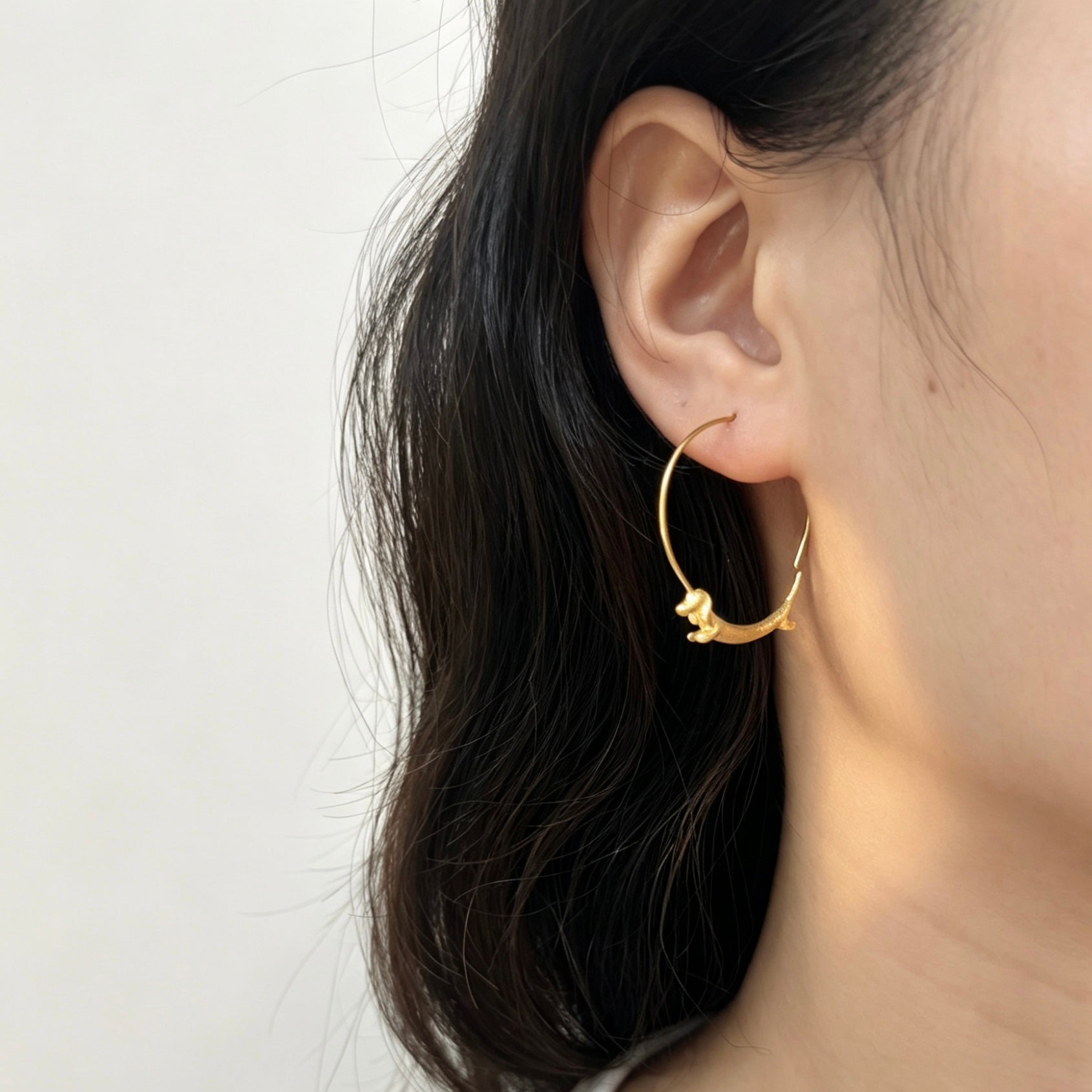 Run Dachshund Run - Big Hoop Earrings