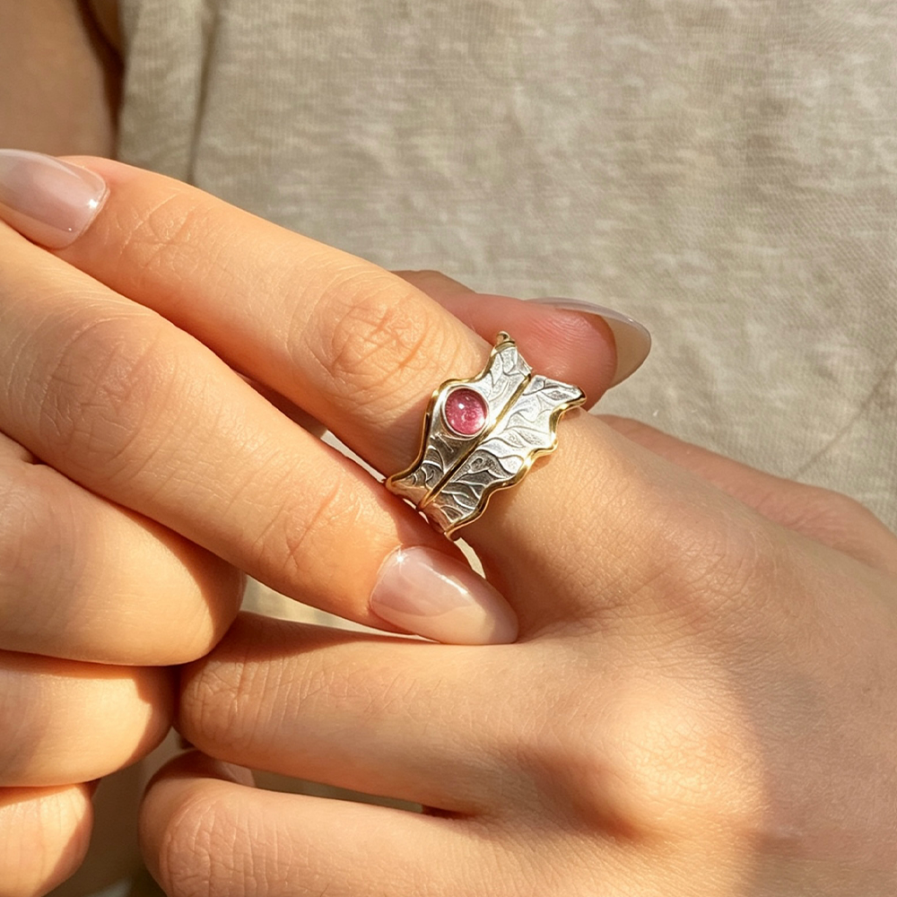 Tourmaline Leaf - Adjustable Ring