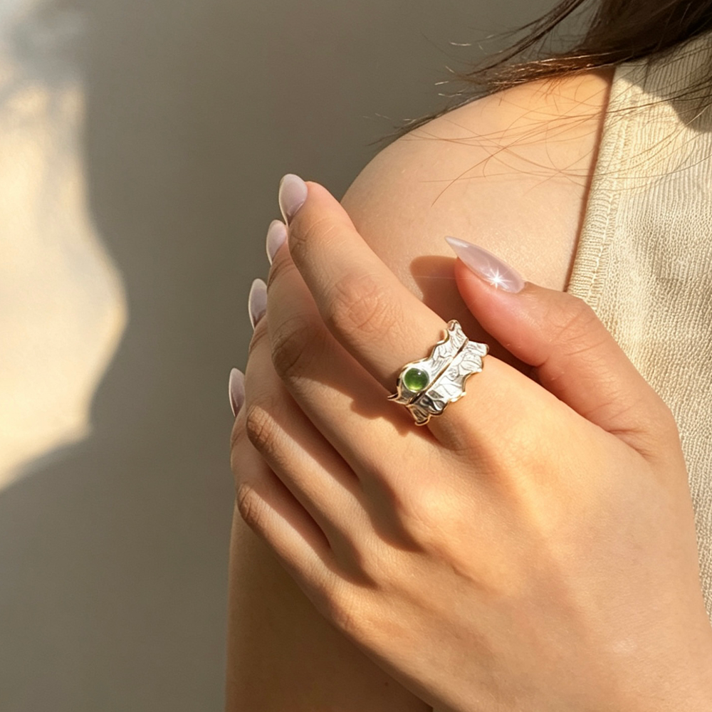 Tourmaline Leaf - Adjustable Ring