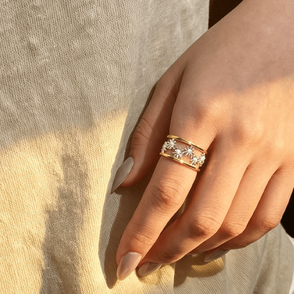 Dainty Daisy - Adjustable Ring - MetalVoque