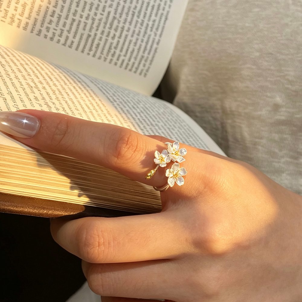 Big Forget-me-not Flowers - Adjustable Ring