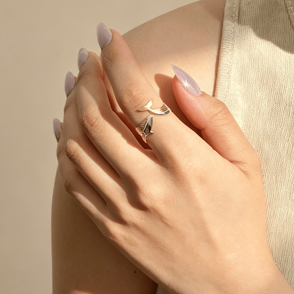 Wandering Whale - Adjustable Ring - MetalVoque