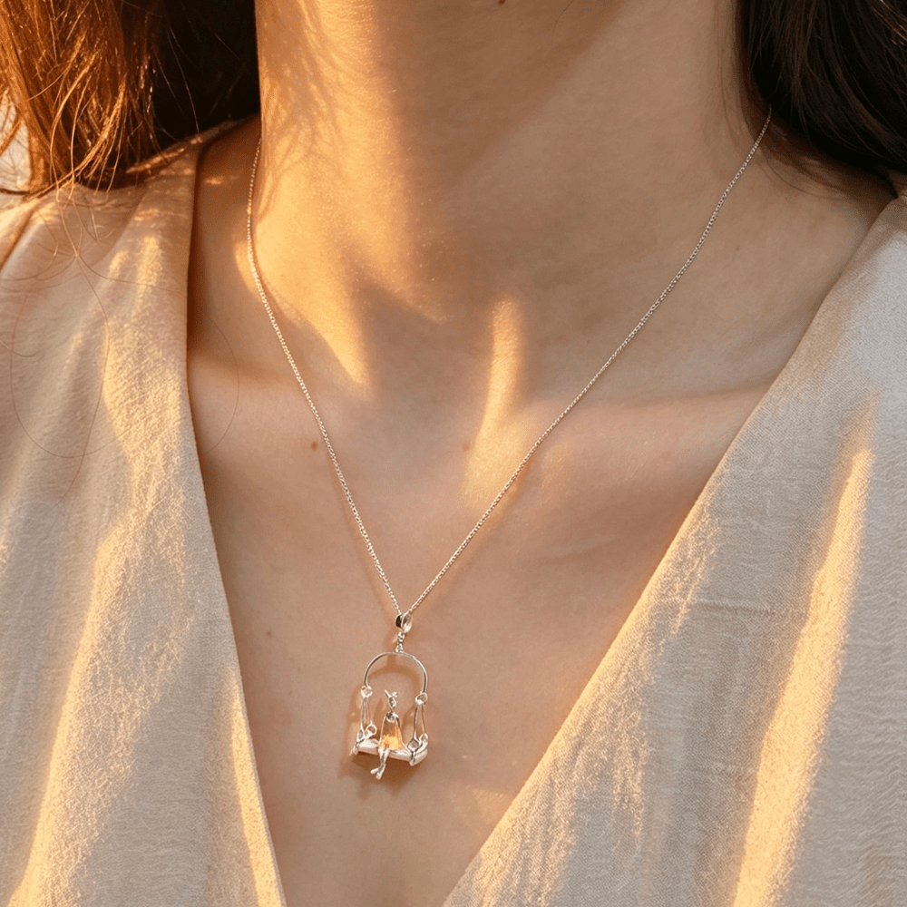 Swinging Bunny - Handmade Pendant - MetalVoque