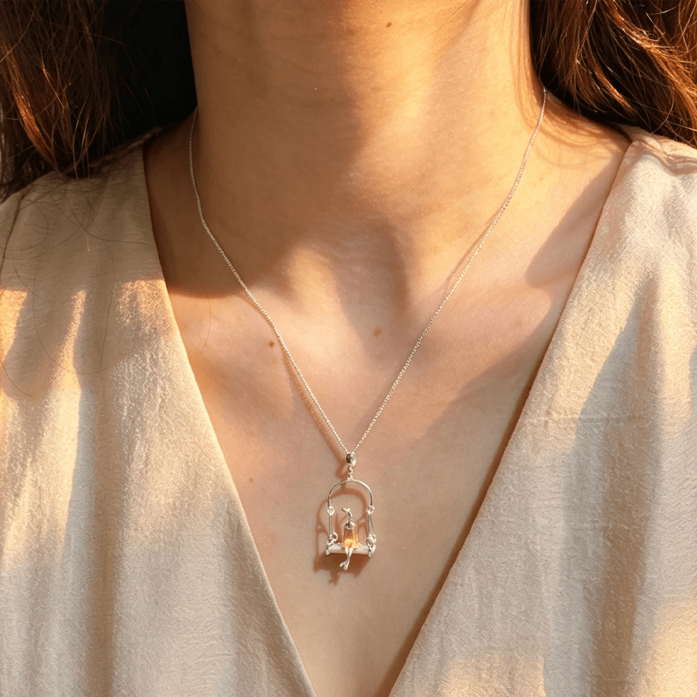 Swinging Bunny - Handmade Pendant - MetalVoque