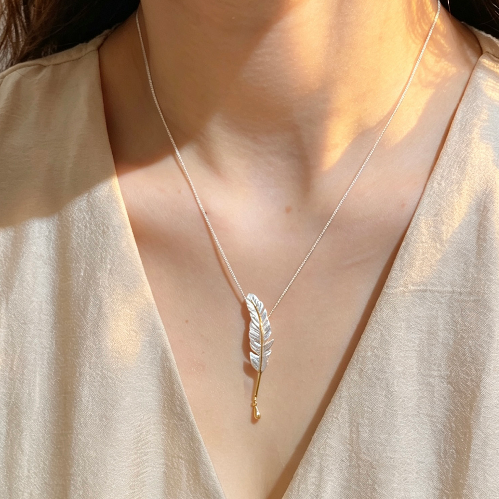 Vintage Feather - Handmade Necklace