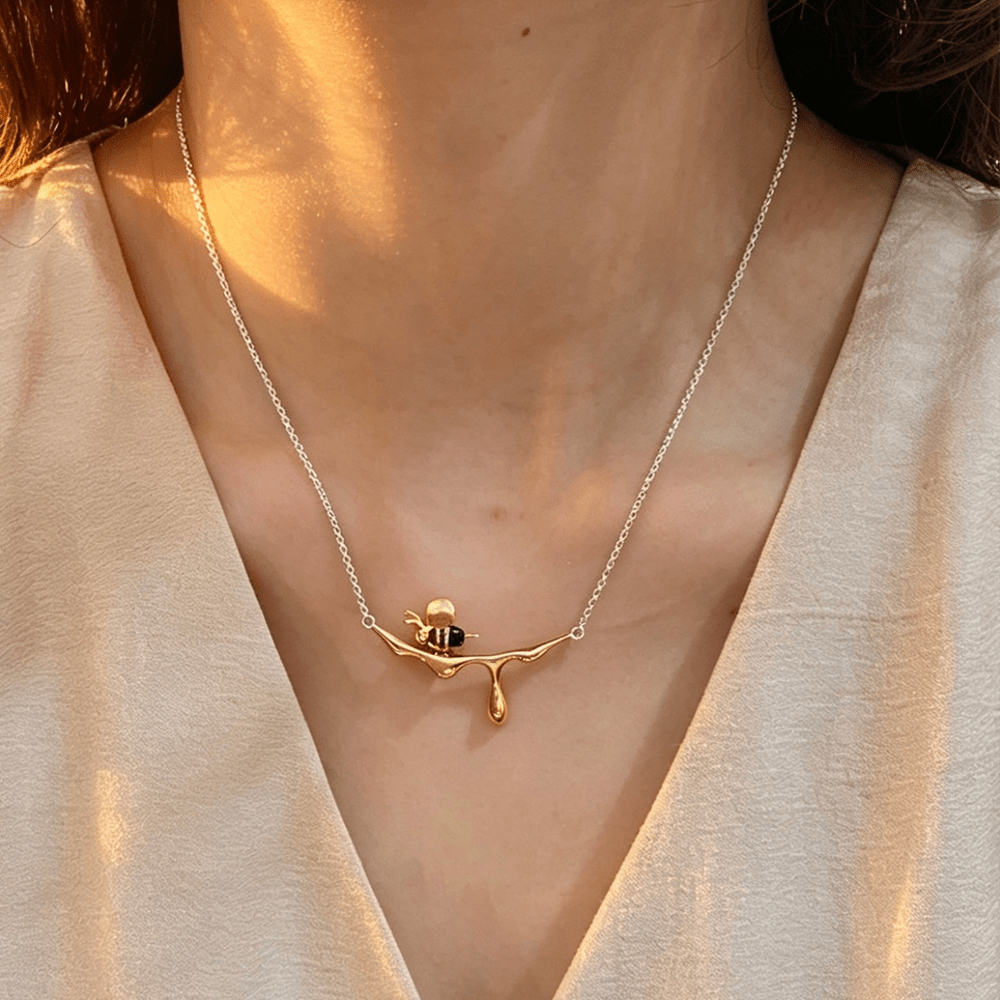 Honey Drops - Handmade Necklace - MetalVoque