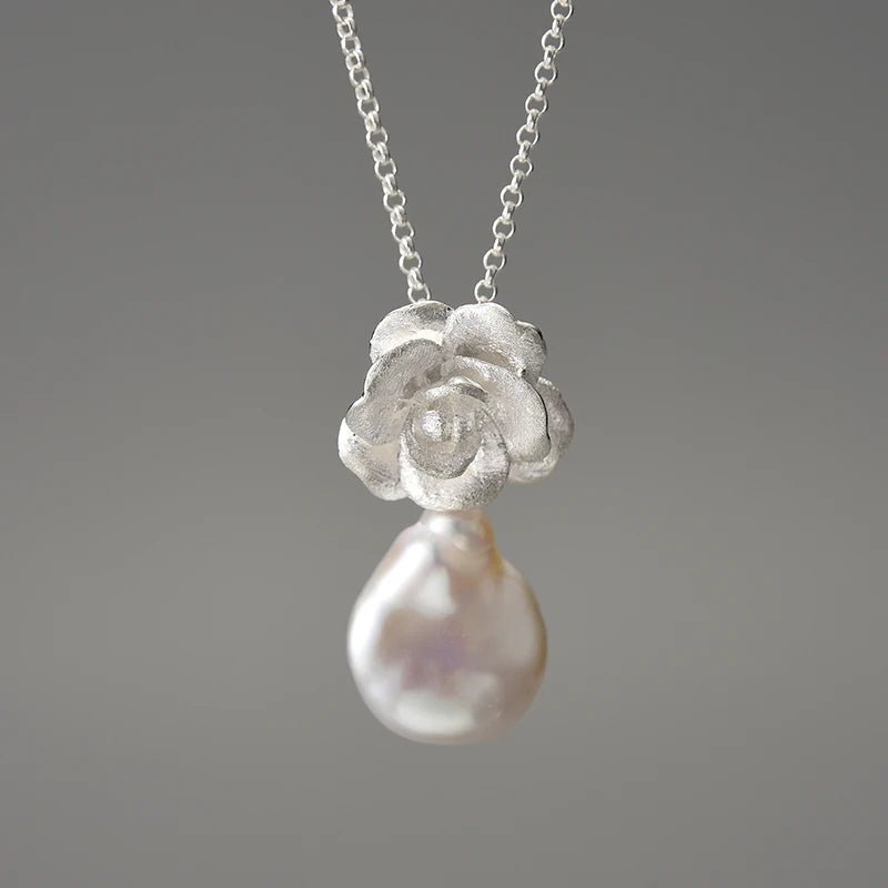 Mother Pearl Camellia - Handmade Necklace | NEW - MetalVoque