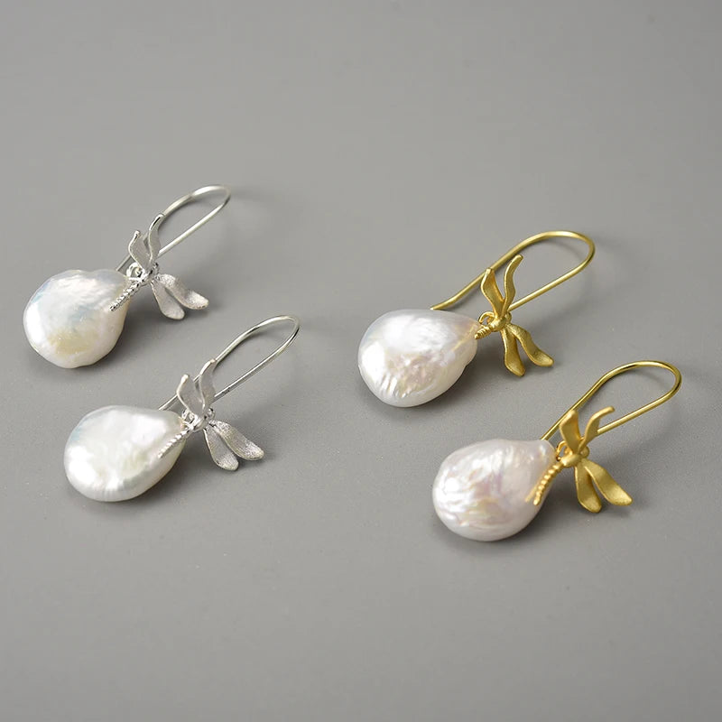Mother Pearl Dragonfly - Dangle Earrings | NEW