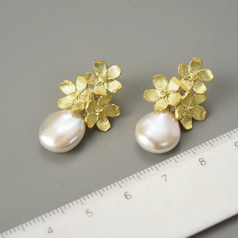 Forget-me-not Flower - Dangle Earrings | NEW - MetalVoque