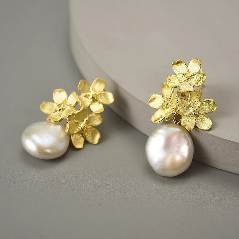 Forget-me-not Flower - Dangle Earrings | NEW - MetalVoque
