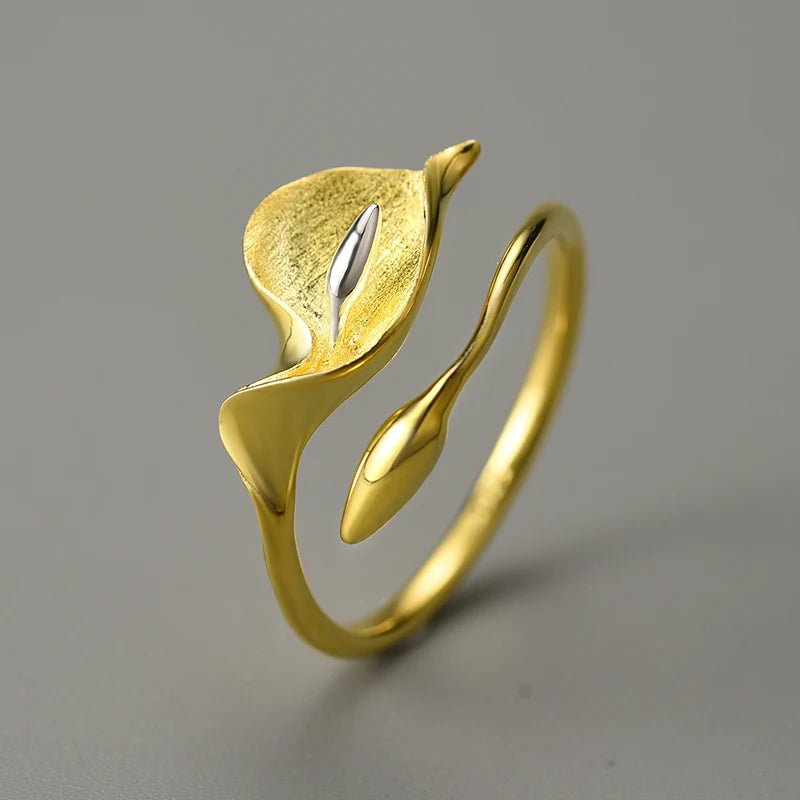 Calla Lily - Adjustable Ring | NEW - MetalVoque