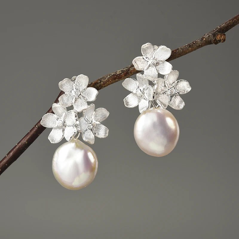Forget-me-not Flower - Dangle Earrings | NEW - MetalVoque