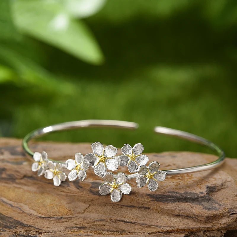 Forget-me-not Flower - Adjustable Bangle | NEW - MetalVoque
