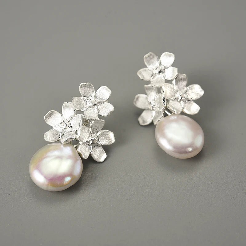 Forget-me-not Flower - Dangle Earrings | NEW - MetalVoque