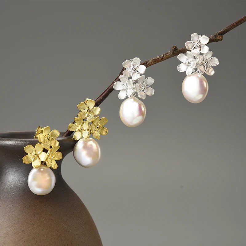 Forget-me-not Flower - Dangle Earrings | NEW - MetalVoque