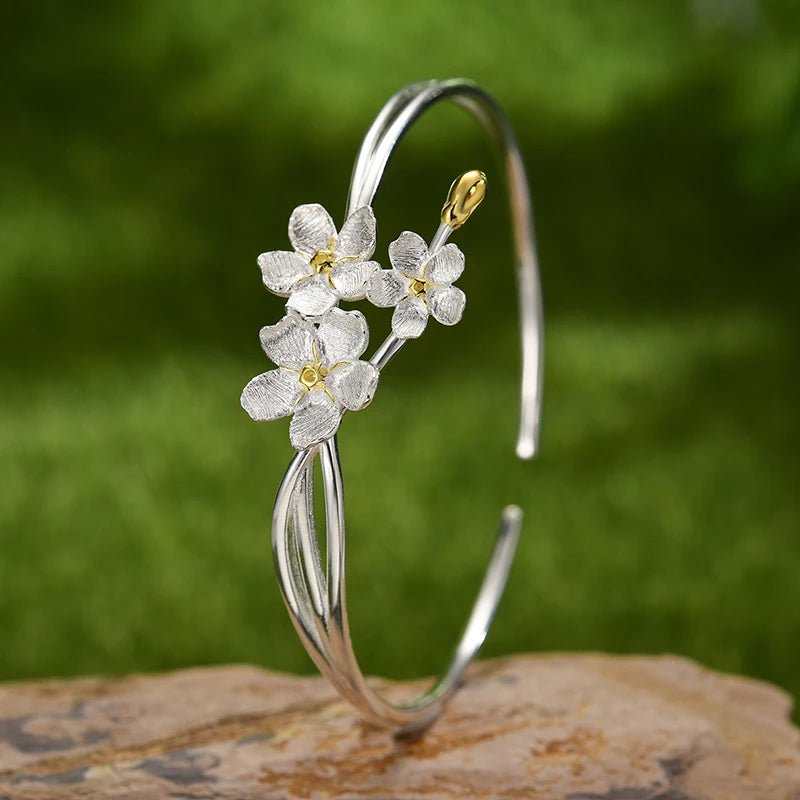 Forget-me-not Flower - Adjustable Bangle | NEW - MetalVoque