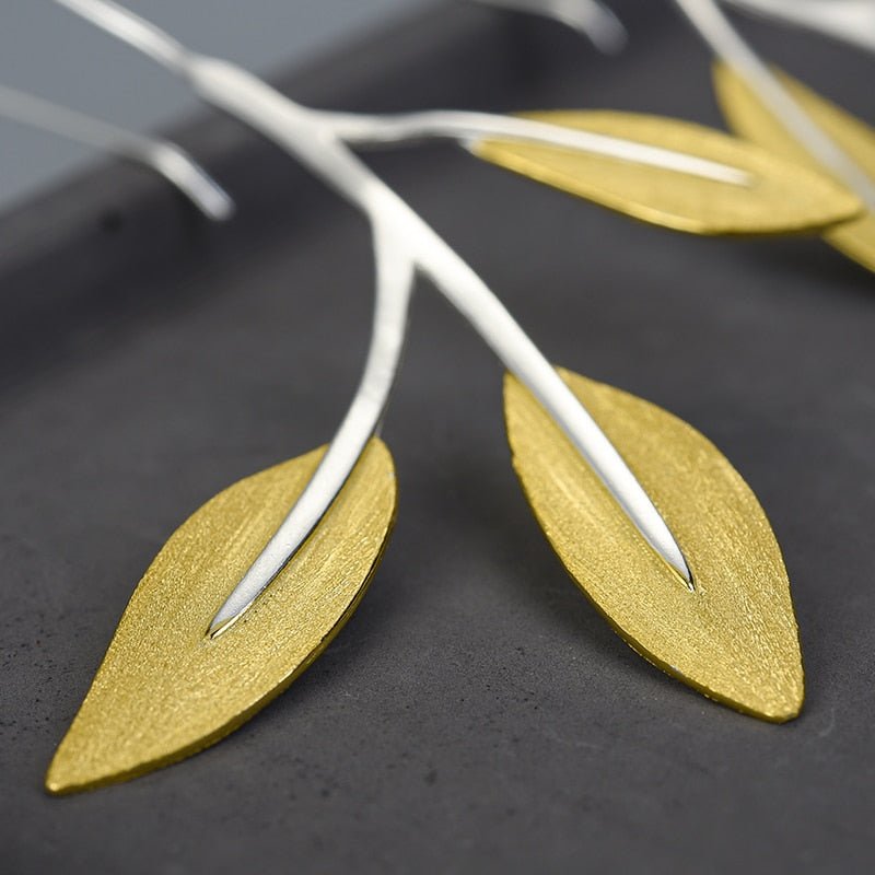 Floral Leaves - Dangle Earrings