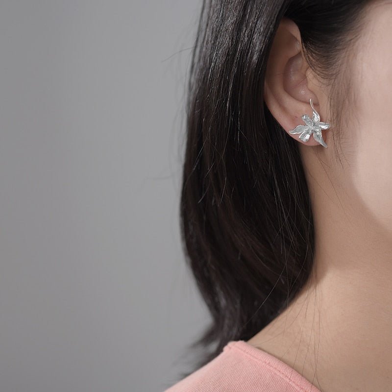Iris Flower - Stud Earrings