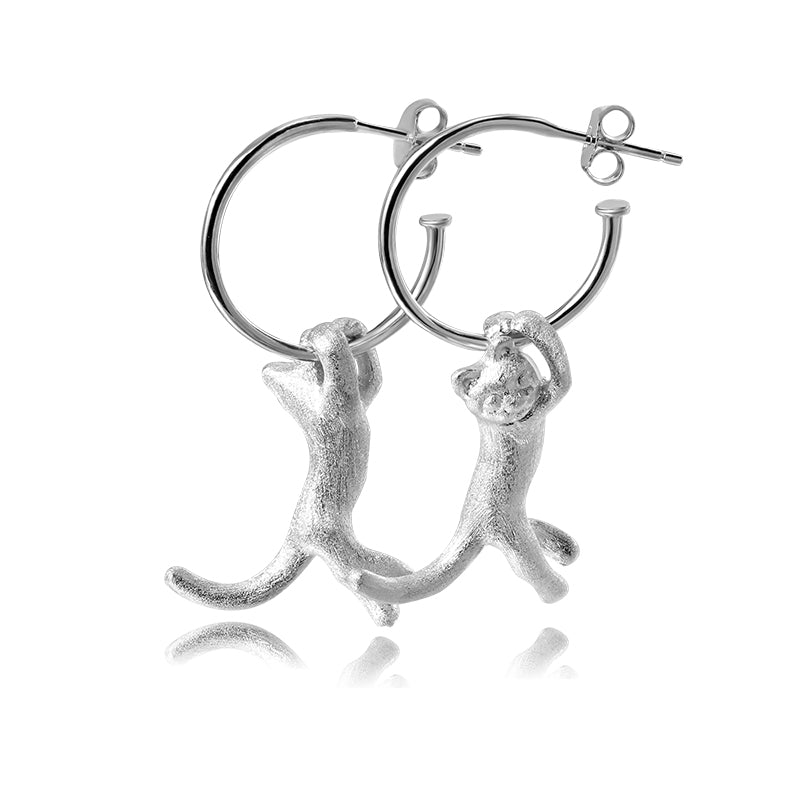 Playing Cat - Dangle Earrings