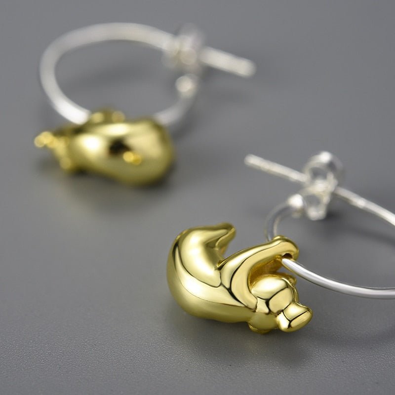 Hanging Koala - Hoop Earrings