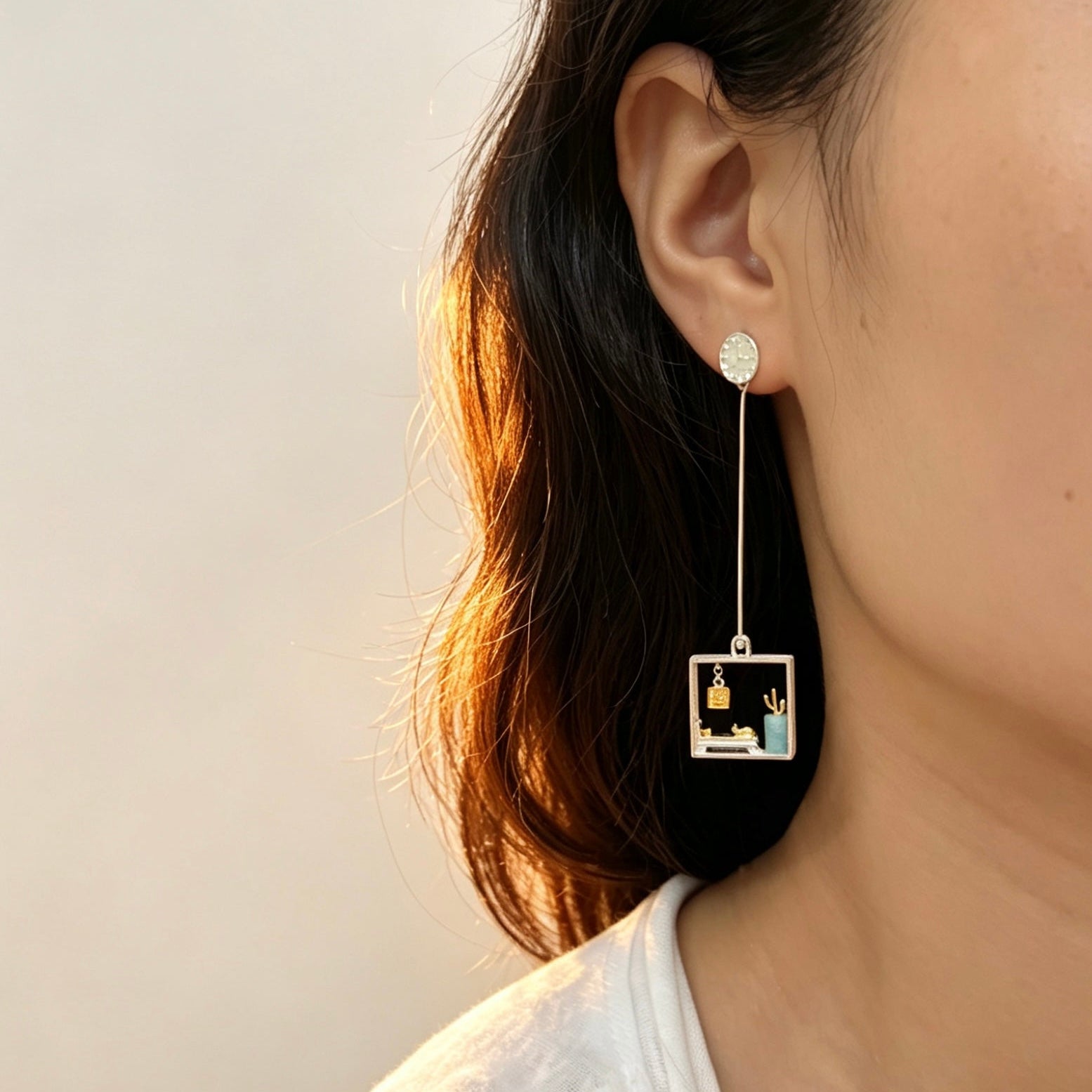 Lazy Cat - Dangle Earrings