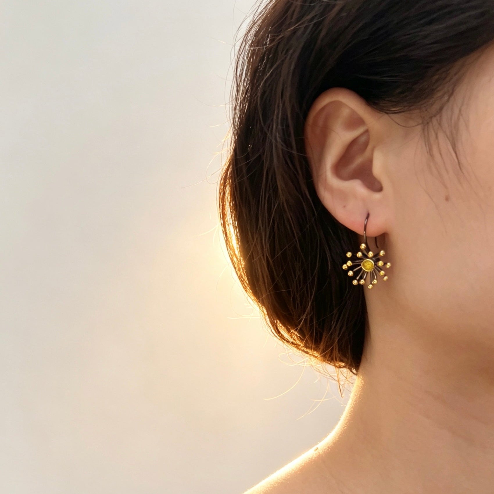 Garnet Peridot - Dangle Earrings