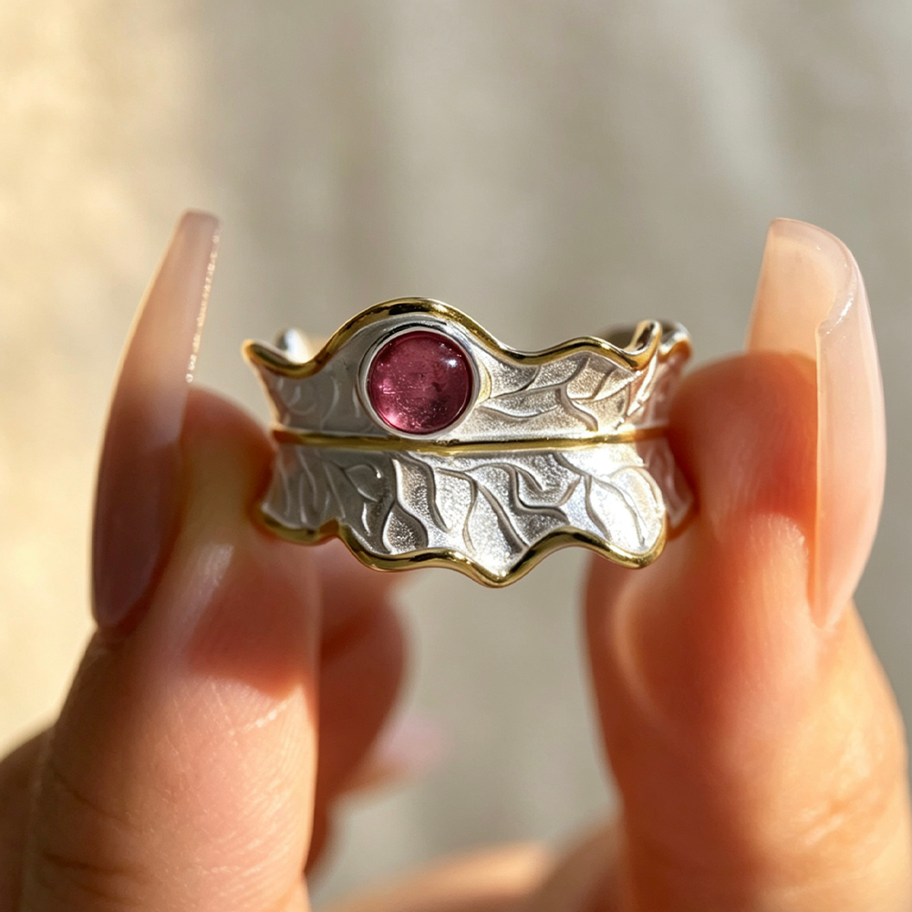 Tourmaline Leaf - Adjustable Ring