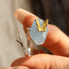 Aquamarine Butterfly - Adjustable Ring - MetalVoque