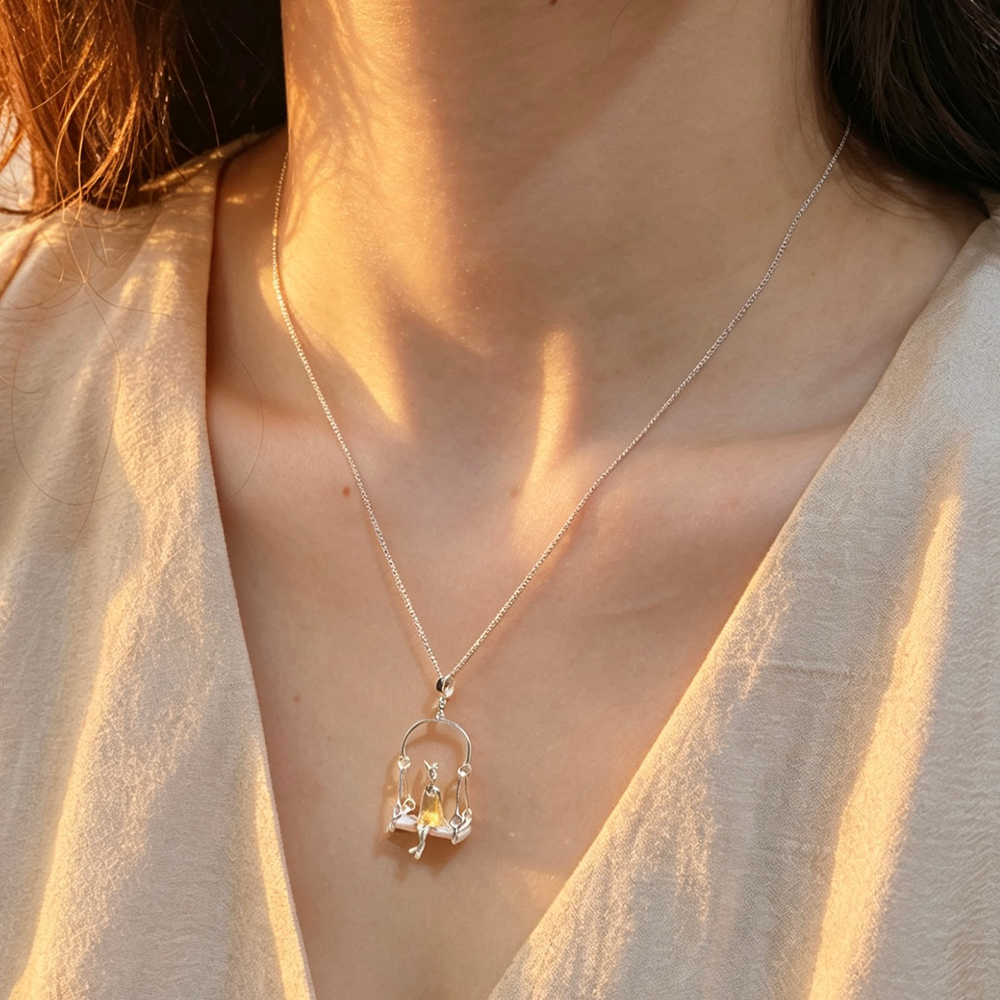 Swinging Bunny - Handmade Pendant