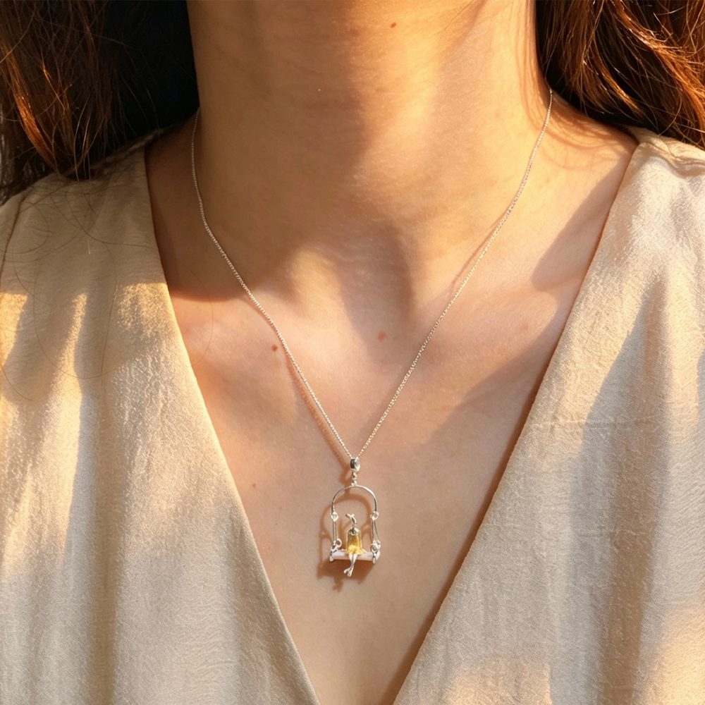 Swinging Bunny - Handmade Pendant