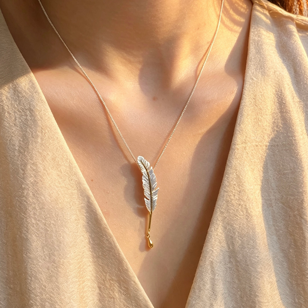 Vintage Feather - Handmade Necklace
