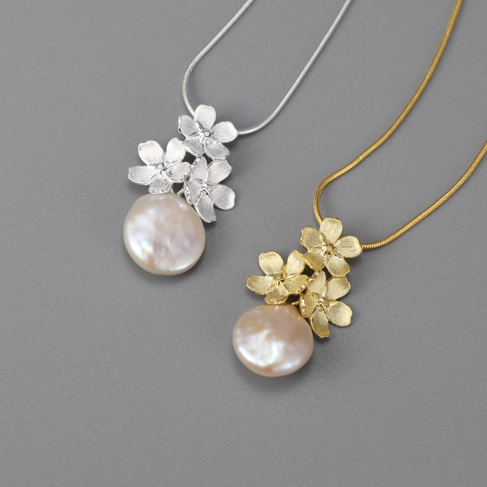 Mother Pearl Forget-me-not - Handmade Necklace | NEW - MetalVoque