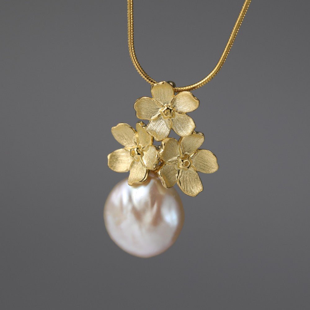 Mother Pearl Forget-me-not - Handmade Necklace | NEW - MetalVoque