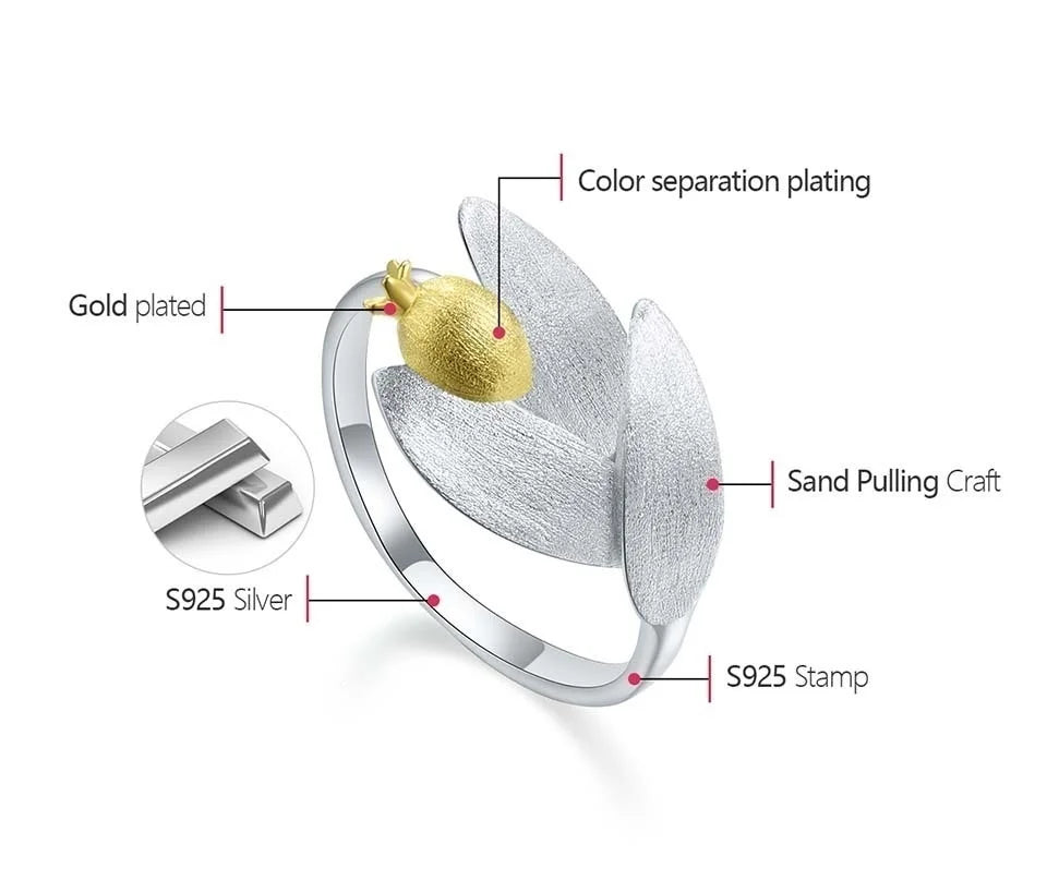 Pomegranate Leaves - Adjustable Ring | NEW